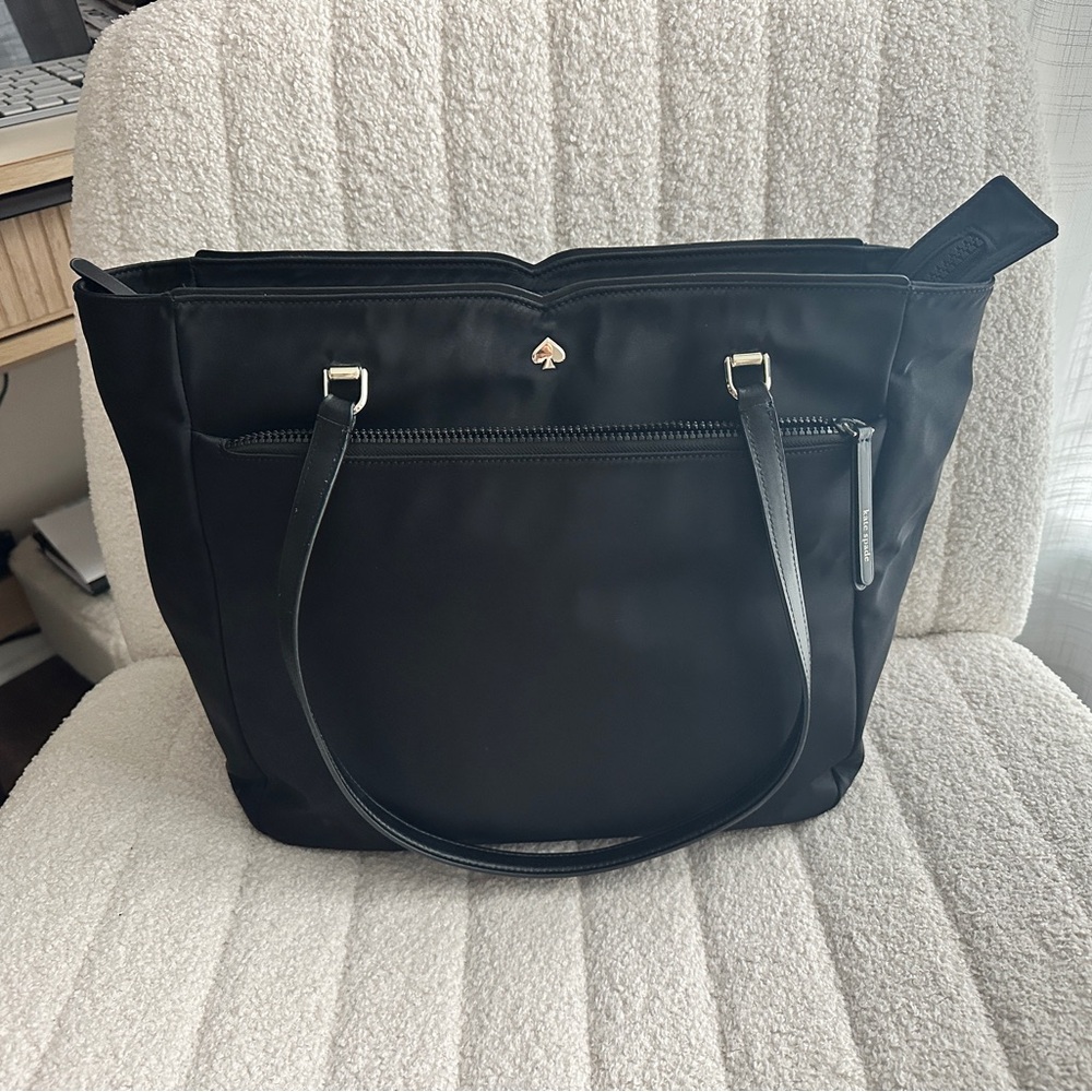 Kate Spade Black Textured Tote with Structured Design